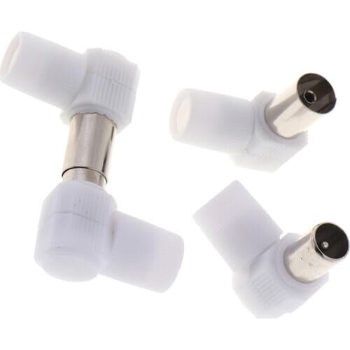 2pairs 90 Degrees TV Plug Jack For Antennas Male And Female TV RF Coaxial Male Plugs Adapter Right Angle Antennas Connectors