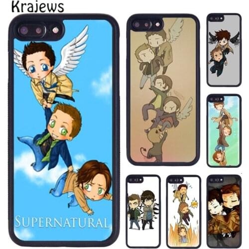 Krajews Supernatural Castiel Dean Sam Cartoon Phone Case For iPhone X XR XS 11 12 Pro MAX 5 6 7 8 Plus Samsung S7 S8 S9 S10