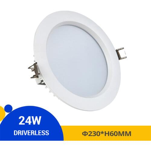 10pcs/lot Non-driver 24W LED Downlight Dimmable White Lamp Driverless AC220V Recessed Ceiling Spot Lights