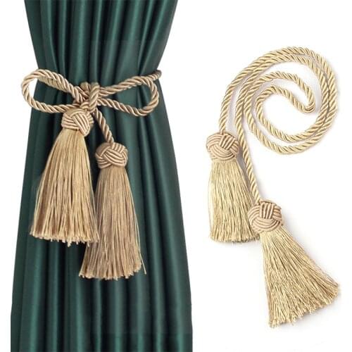 1Pc Tassel Curtain Tieback Room Accessories Curtain Holder Buckle Rope Handmade Weave Tassel Fringe Bandage Home Decoration