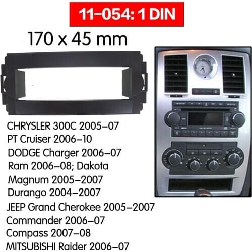 Top Quality Radio Fascia for CHRYSLER 300C/DODGE/JEEP/MITSUBISHI Raider Stereo Fascia Dash CD Trim Installation Kit 11-054