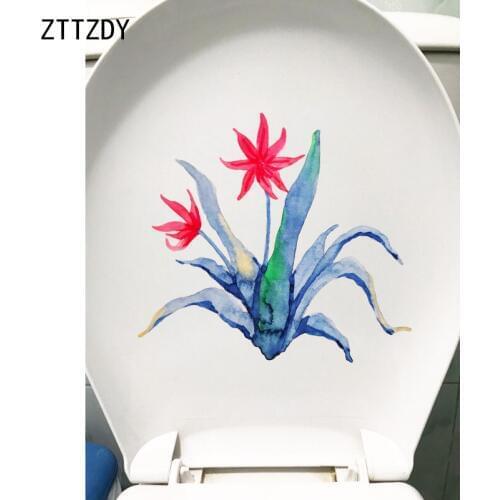 ZTTZDY 24*21.9CM Flower Cartoon Bedroom Wall Stickers Mural Bathroom Toilet Decor Decals T2-0315