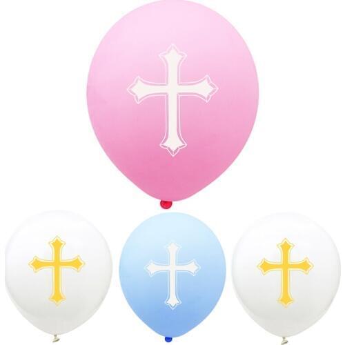 1pc Easter Cross Baptism Favors Foil Balloons Baby Shower Boy Girl Pentecost Jesus Christening Birthday Party Decorations Globos