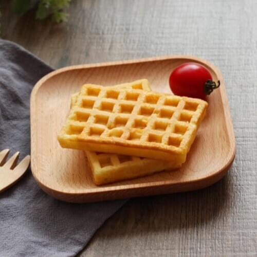 1PC Handmade Wood Square Round Serving Tray Dessert Fruit Plate Baking Kitchen Supplies Soup Tea Cake Snack Tray Tableware