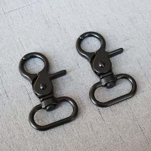 10 Pcs/Lot 25mm Black Metal Dog Clip Hook Durable And Strong Swivel Snap Hook Zinc Alloy Diy Accessories