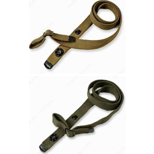 2PCS WWII WW2 US ARMY M1 CARBINE RIFLE CARRY BODY SHOULDER SLING Khaki & GREEN SOLDIER MILITARY WAR REENACTMENTS