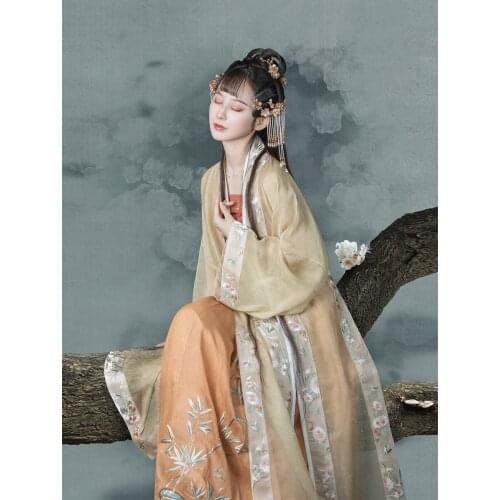 2021 chinese hanfu dress elegant fairy folk dance costume song dynasty traditional princess suit exquisite embroidery hanfu