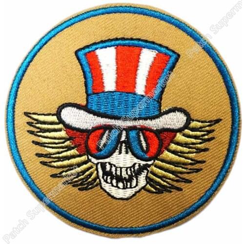 3" GRATEFUL UNCLE SAM Music Band Embroidered LOGO Iron On Patch psychedelic Rockabilly