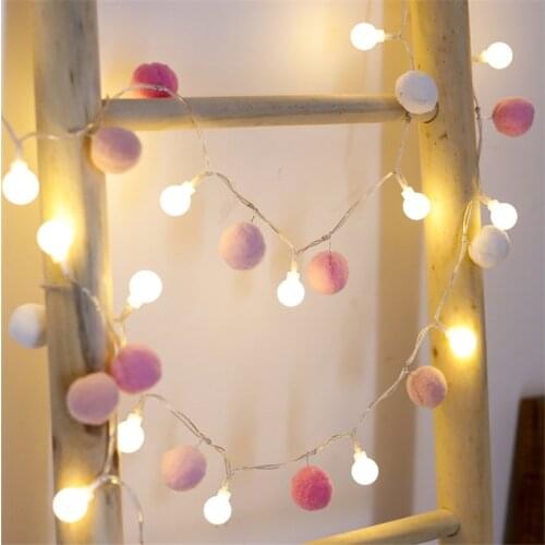 3pcs DIY LED Ball Light Creative Pom Pon lights Warm white Holiday lights Wedding Christmas Birthday Party Home Table Wall Decor