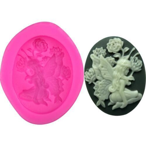 Flower angel Shape 3D fondant cake silicone mold chocolate pastry candy Clay making form de silicone para decoration tools F0228