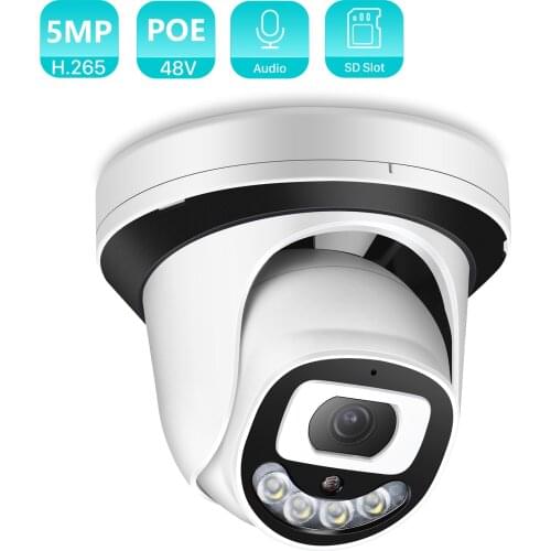 5MP 3MP HD Audio Wireless IP Camera IR/Color Night Vision 2.8mm Wide Angle 2MP Video Surveillance Dome WiFi Camera With SD Slot