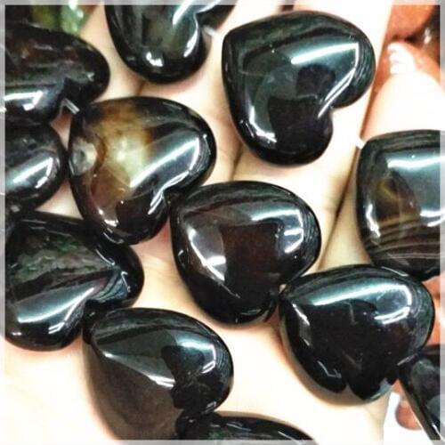 8pcs nature black onyx stone bead heart shape gem stone strings size 25mm top fashion jewelry diy beads matching wholesale beads