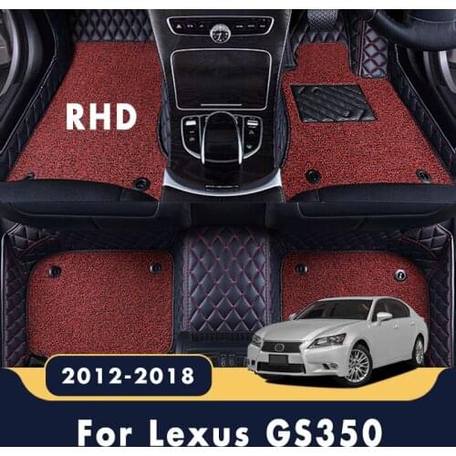RHD For Lexus GS350 2018 2017 2016 2015 2014 2013 2012 Car Floor Mats Double Layer Wire Loop Interior Leather Carpet Accessories
