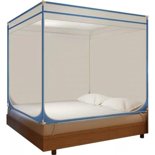 Large Space Square Top Mosquito Net Canopy Three Doors Double Bed Tent Encryption Insect Mesh No Household Bottom Nets Mosquito