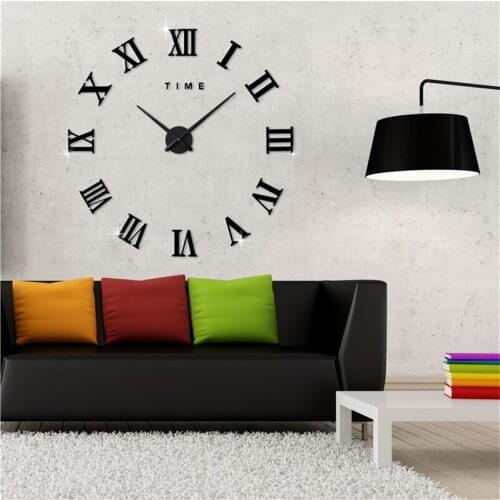 Large Wall Clock Sticker Acrylic Silent Digital Big 3d Diy Wall Clock Modern Design for Living Room Home Decor