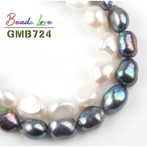 10-11mm Natural White Black Irregual Freshwater Pearl Loose Spacer Beads for Jewelry Making DIY Bracelet Necklace Wholesale 15