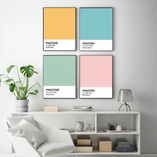 Pantone Color Wall Art Decor Prints Poster Yellow Blue Green Pink Modern Canvas Painting for Living Room Decorative Bundle Nurse