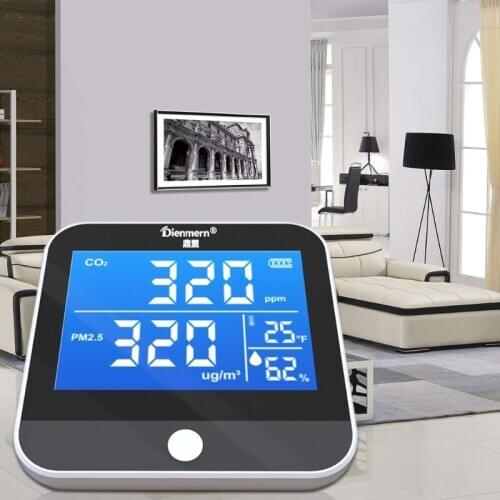 Carbon Dioxide CO2 Infrared NDIR Sesnor Detector PM2.5 PM10 PM1.0 Temperature Humidity Indoor Air Quality Monitor