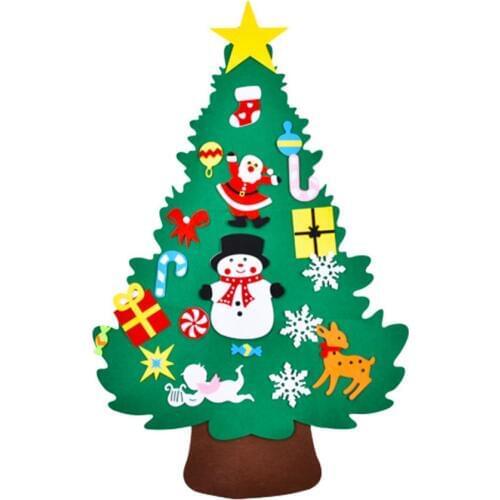 DIY Felt Christmas Tree 2020 New Year Artificial Tree Wall Hanging Ornaments Kids Gifts Toys Xmas Decoration for Home