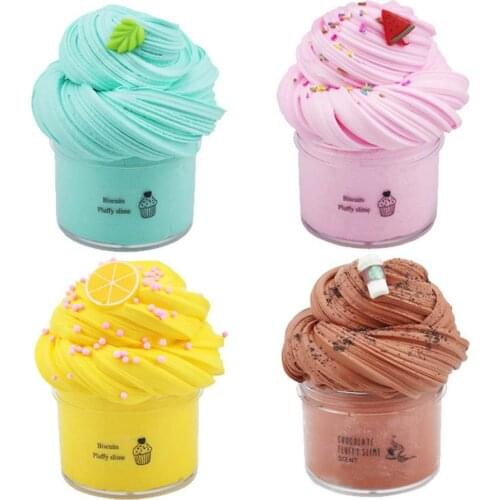 DIY Fluffy Slime Toys Color Mud Stretchy Non-Sticky Clay Toy Party Favor DIY Sludge Toy Scented Sludge Fluffy Slime Mud Modeling