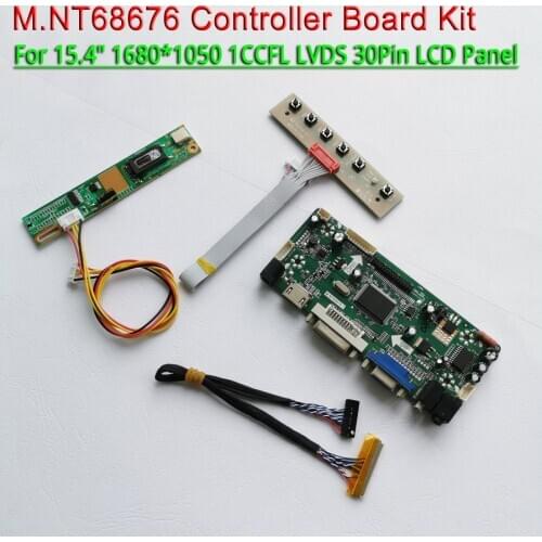 For QD15AL01 QD15AL02 1680*1050 1CCFL VGA+DVI LVDS 30-Pin with Inverter 15.4" M.NT68676 LCD display controller card DIY kit
