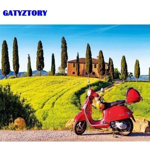 GATYZTORY Frame Motorcycle Diy Painting By Numbers Modern Home Wall Art Picture Coloring By Numbers For Living Room Home Decors