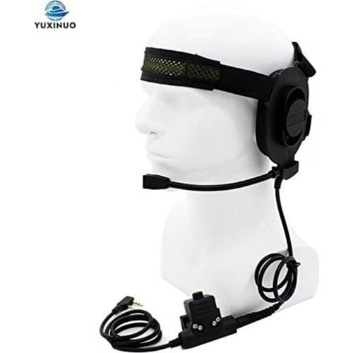 HD01 Tactical Bowman Elite II Radio Headset Earpiece + U94 Style PTT 2 Pin For Kenwood TK3107 Baofeng UV-5R UV-82 Two Way Radio