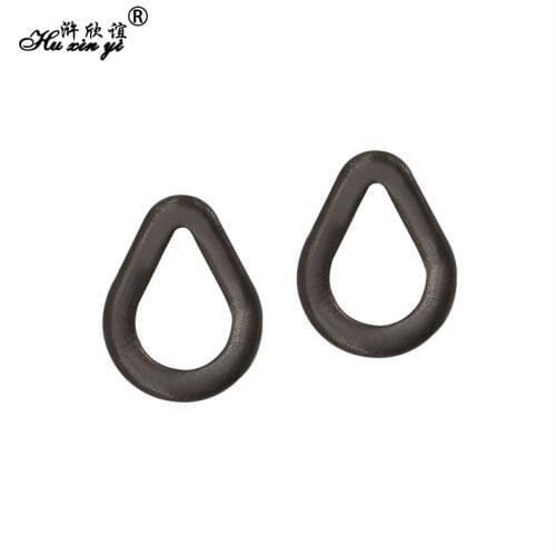 HXY 100PCS SIZE( L M S ) Pear Rig Rings Carp Fishing Terminal Tackle Quick Change Matt Black Fishing Swivels Accessories