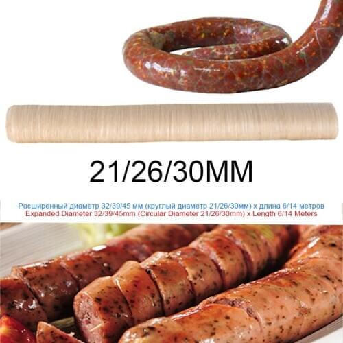 Sausage Packaging Tools Length 14m Diameter 26mm or 30mm Sausage Tube Casing for Sausage Maker Hot Dog Cooking Tools Casings