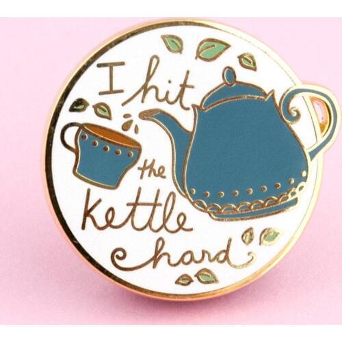 Kawaii Kettle Hard Tea Pastel Enamel Pin Cartoon Fashion Teas Pot Brooch Accessories Funny Lapel Backpack Pins Decor Unique Gift