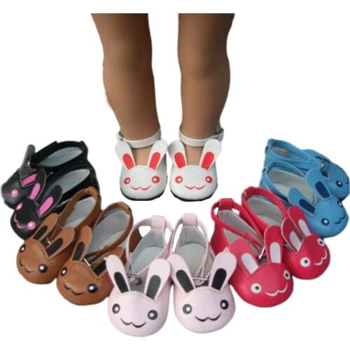 18 Inch 45CM Girls Dolls Cute Rabbit Leather Shoes for Alexander Doll Accessory Baby Doll Mini Toys Shoes