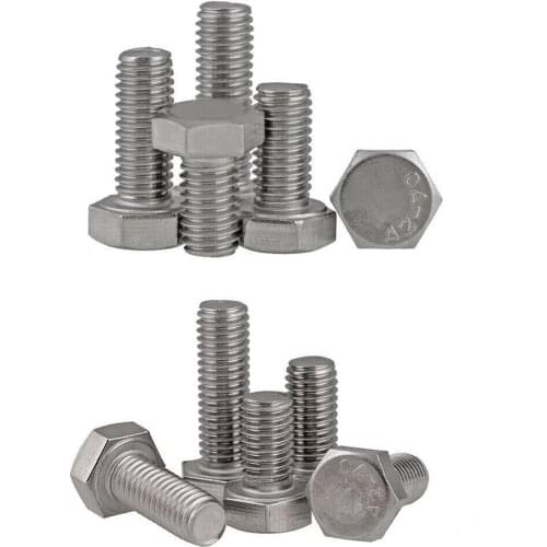 M6 M8 304 stainless steel lengthened full-thread outer hexagon bolt / screws