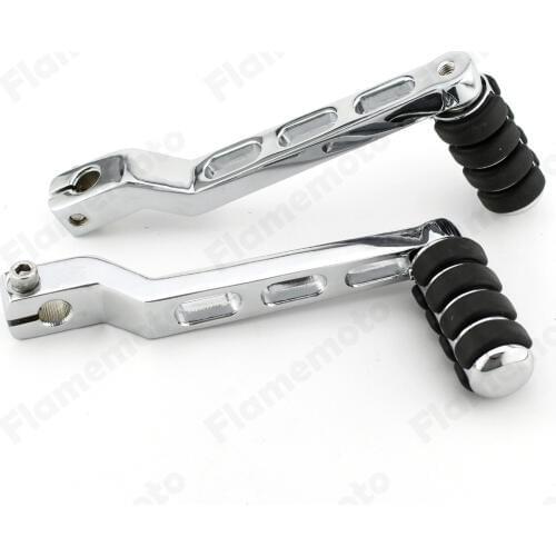 Motorcycle Heel Toe Shift Lever With Split Rubber Shifter Peg For Harley Fatboy Road King Softail CVO FLHX