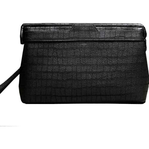 Ourui deerskin men clutch bag black Genuine leather The large capacity Hand bag male men clutch bag 30cmX20cmX5cm