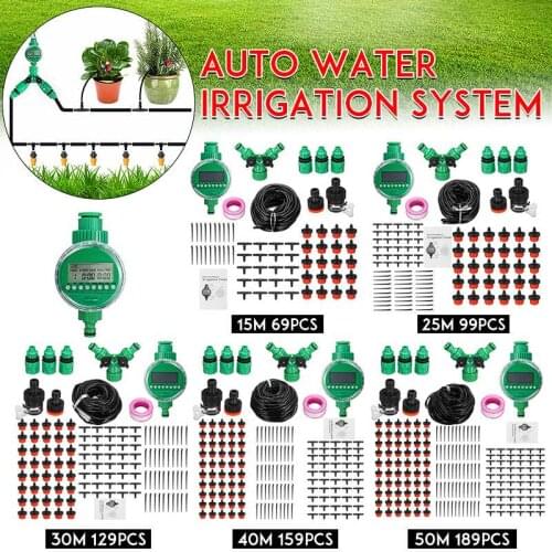 15-50M Plant Watering Kits Automatic Watering & Irrigation System For Home Garden Flower Bonsai With Timer Adjustable Dripper
