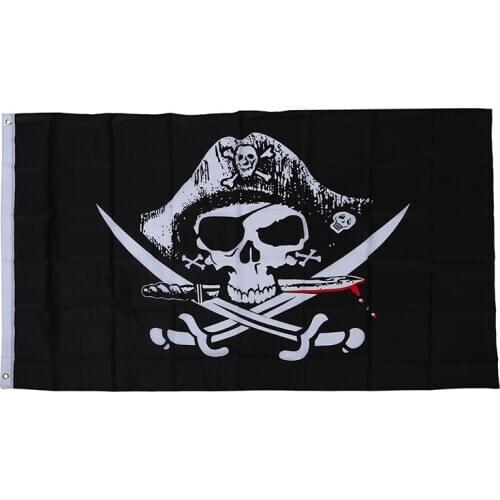 New Pirate flags Caribbean skull head skull pirate skeleton sabre Jolly roger 150 x 90cm