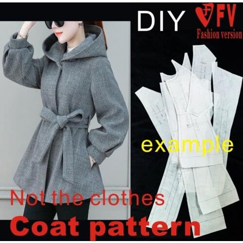 Garment pattern womens hooded lantern sleeve coat coat pattern 1:1 sewing pattern BFY-322
