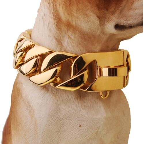 32mm 316L Stainless steel dog collar accessories bling luxury dog collar wide dog collar
