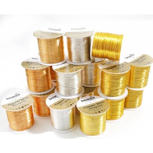 0.2-1.0mm 30-600m/Roll Solid Colorfast Copper Wire Tarnish-Resistant Beading Wire DIY Craft Jewelry Making Accessories