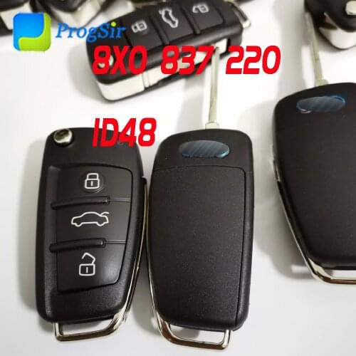 3 Button 315MHz 434 MHz Keyless Go Proximity Flip Remote Control for Audi A1 Q3 with ID48 Chip With FCCID: 8X0 837 220