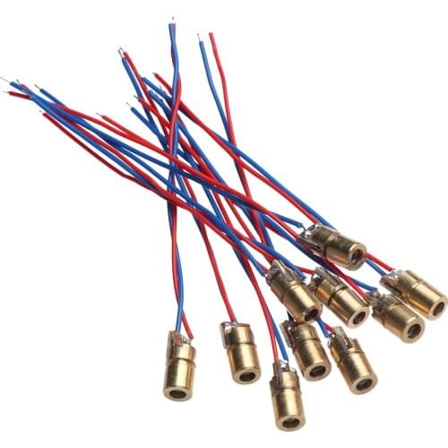1/3/5/10Pcs Adjustable Laser Dot Cross Diode Module 650nm 6mm 3/5V 5 Million Laser Diode Watt Red Copper Head Workshop Equipment