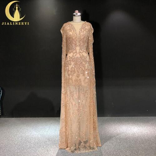 JIALINZEYI Real Image L Luxurious Vestido De Festa Formal party Dress evening Dresses