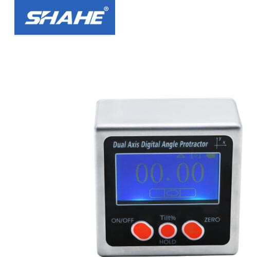 SHAHE Metal Dual axis Digital Angle Gauge Level Protractor Angle Finder Bevel Gauge Inclinometer with Backlight and Magnetic