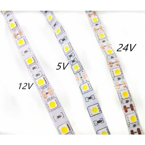 5V 12V 24V RGB LED Strip Light Waterproof 5050 5M Flexible RGB Led Strip Light 5 12 24 V Tape Led Strip lamp Tv Backlight Ribbon