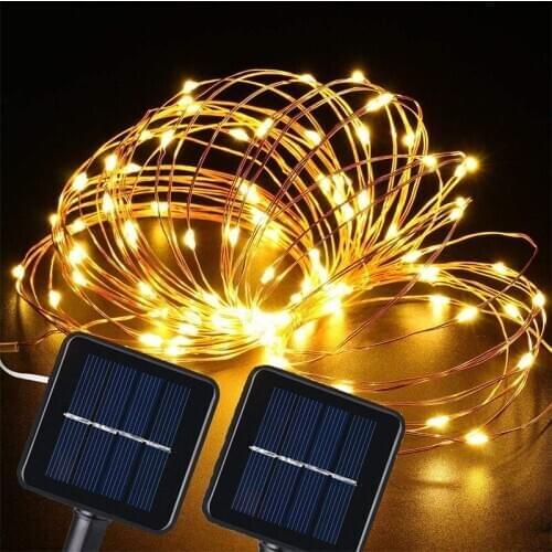 LED Solar Light Outdoor Waterproof Fairy Garland String Lights Christmas Party Garden Solar Lamp Decoration 7/12/22/32M