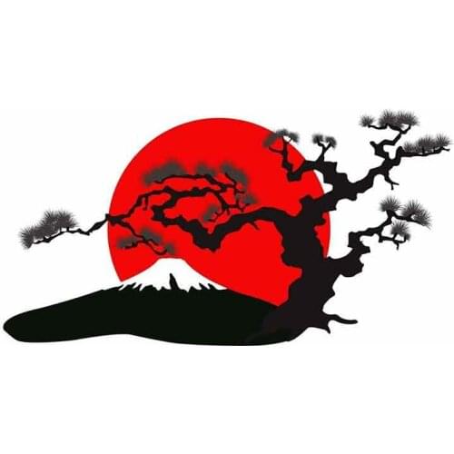 Japanese Landscape Silhouette Comic Decal Personality Creative Stickers Anti-UV Car Window Body Decorative Stickers Accessories