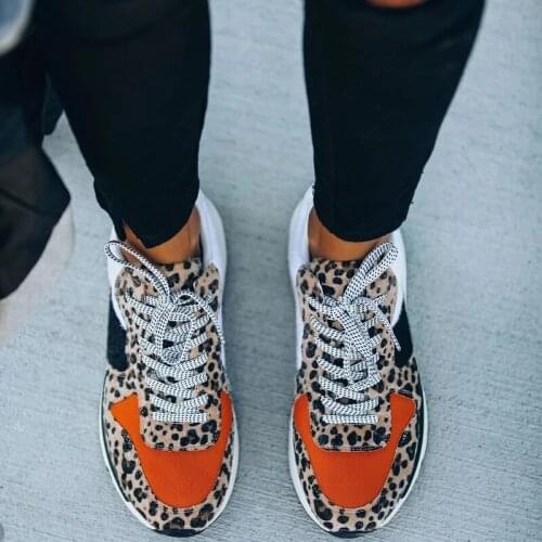 2021 Spring New Women Lace-up Vulcanized Shoes Fashion Sexy Leopard Print Women Casual Shoes Walking Comfortable Women Sneakers