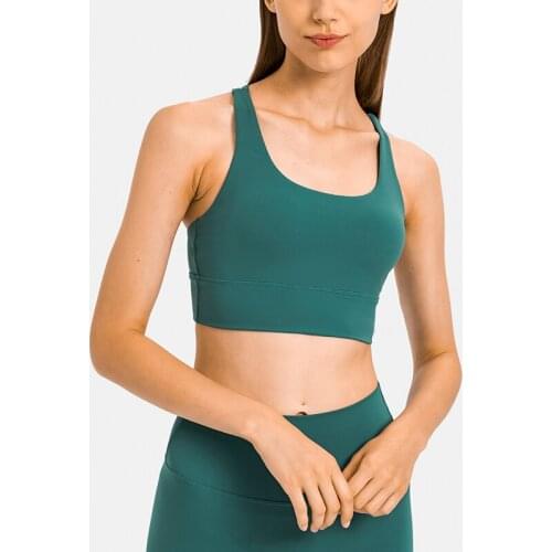 Womens Strappy Gym Workout Sports Bras Sexy Crisscross Back Push Up Yoga Bra Fitness Crop Top Padded Widen Hem Brassiere XS-XL