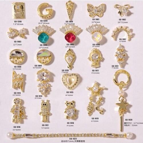 10 Pcs Luxury Shiny Zircon Crystal 3D Nail Art Decorations Charm Diamond Design Pendant Jewelry Manicure Accessories