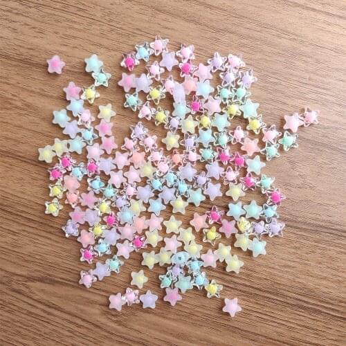 100pcs 11*11.mm Acrylic Spaced Beads Solid / Transparent Star Shape Beads For Jewelry Making DIY Necklace Earrings Accessories